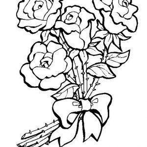 Dibujo ramo de rosas para colorear pãginas para colorear de flores dibujos pãginas para colorear para imprimir