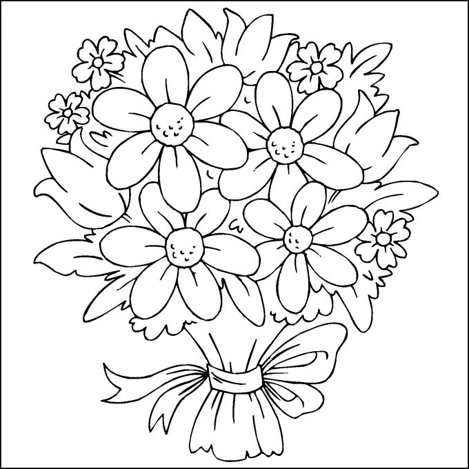 Hermosos ramos de flores para colorear fãciles imãgenes de flores hermosas printable flower coloring pages flower coloring sheets flower coloring pages