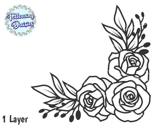 Flowers in svg roses bouquets floral decoration flowers flower corner paper cut template cut files for cricut and silhouette