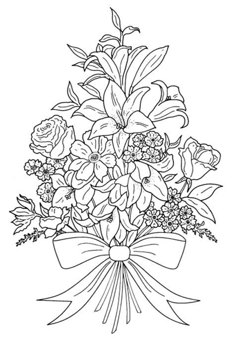 Dibujo ramo de flores para colorear pãginas para colorear de flores libro de colores flores dibujadas a lapiz