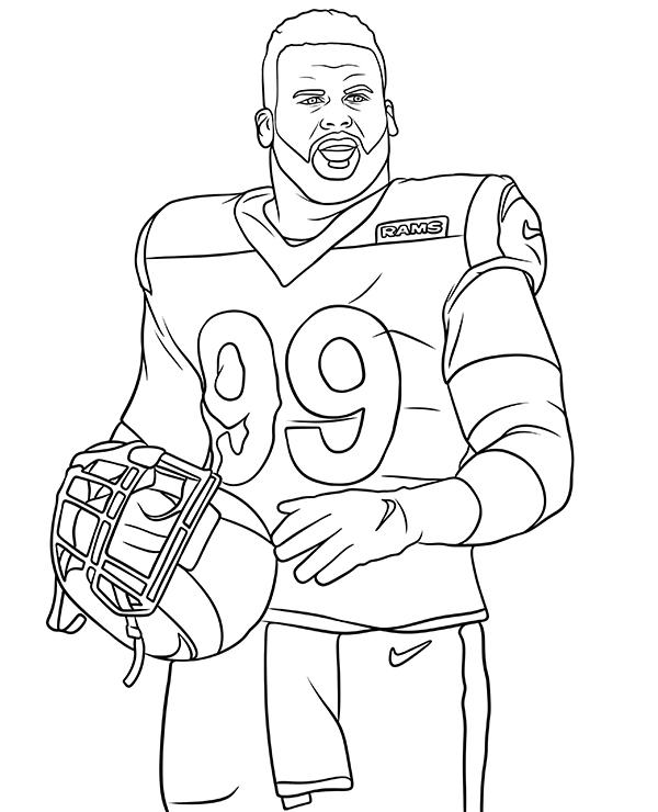 Aaron donald coloring page nfl player by topcoloringpages on