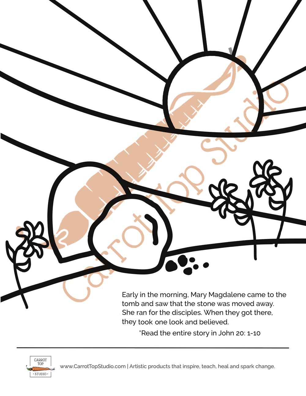 Empty tomb coloring page for easter âcarrot top studio