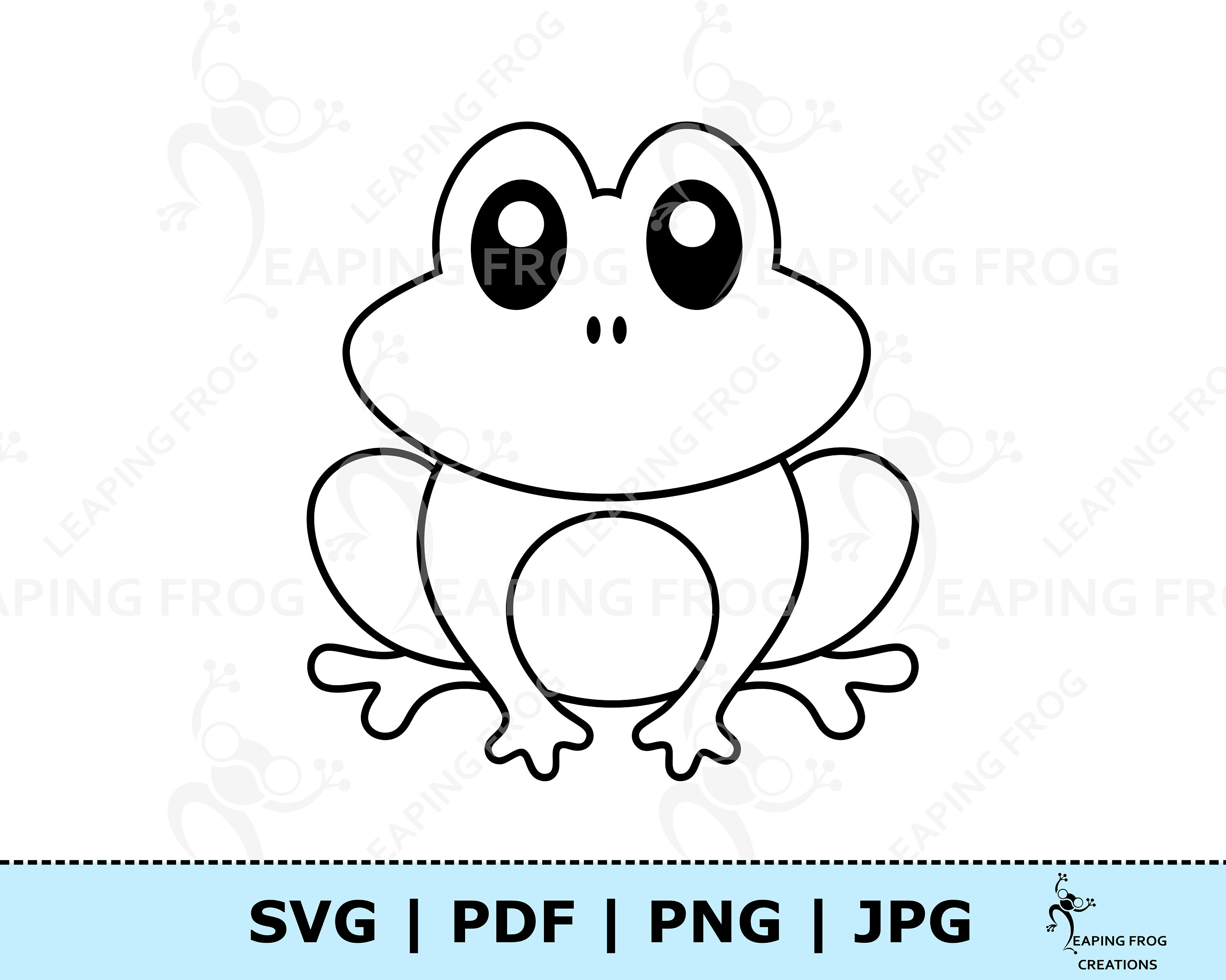 Linda rana para colorear pãgina jpg pdf svg png clipart de rana descarga digital vector contorno en blanco y negro rana para colorear jpg rana svg