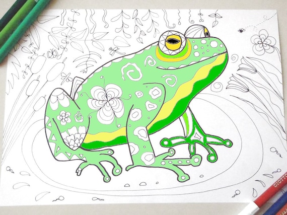 Rana para colorear dibujo sapo niãos y adultos animales naturaleza imprimir rana para colorear garabatos garabatos dibujo digital lasoffittadiste