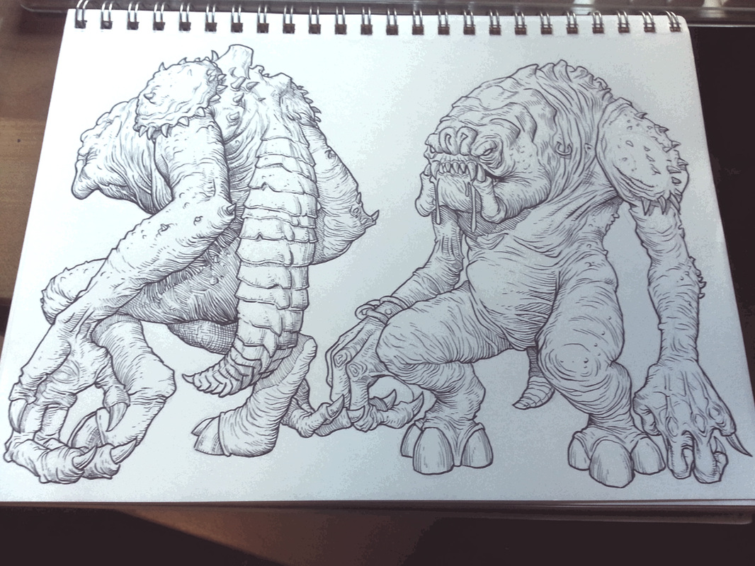 Initial studies for what will hopefully bee a fully functional rancor costume