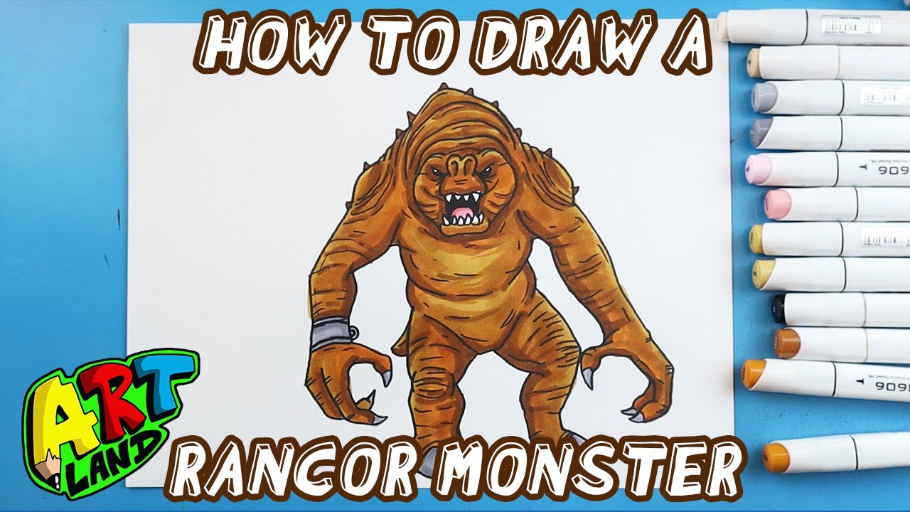 How to draw a rancor onster