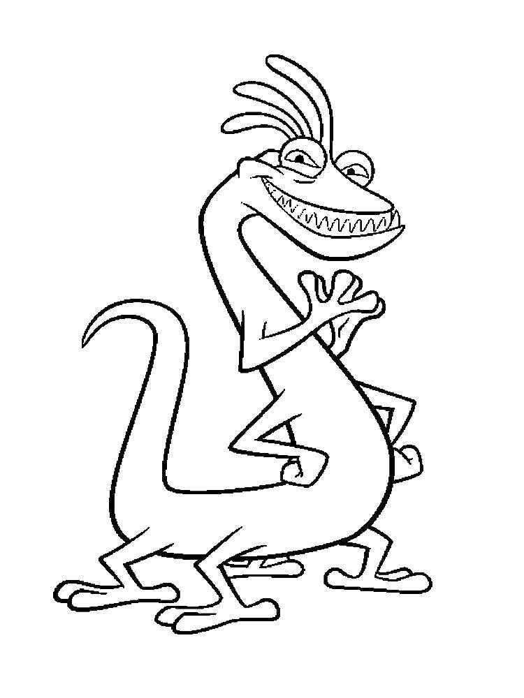 Online coloring pages monsters coloring randall boggs coloring monsters inc