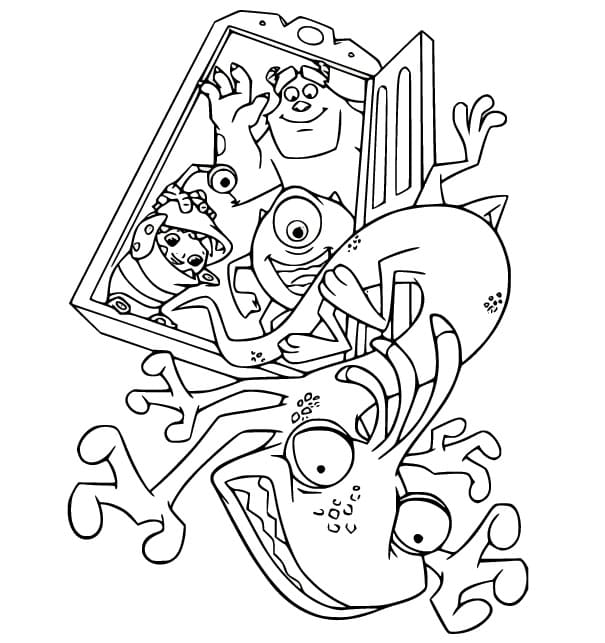 Disney pixar monsters inc coloring page