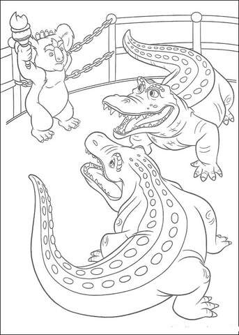 Stan and carmine the alligators are talking with nigel coloring page free printable coloring pages