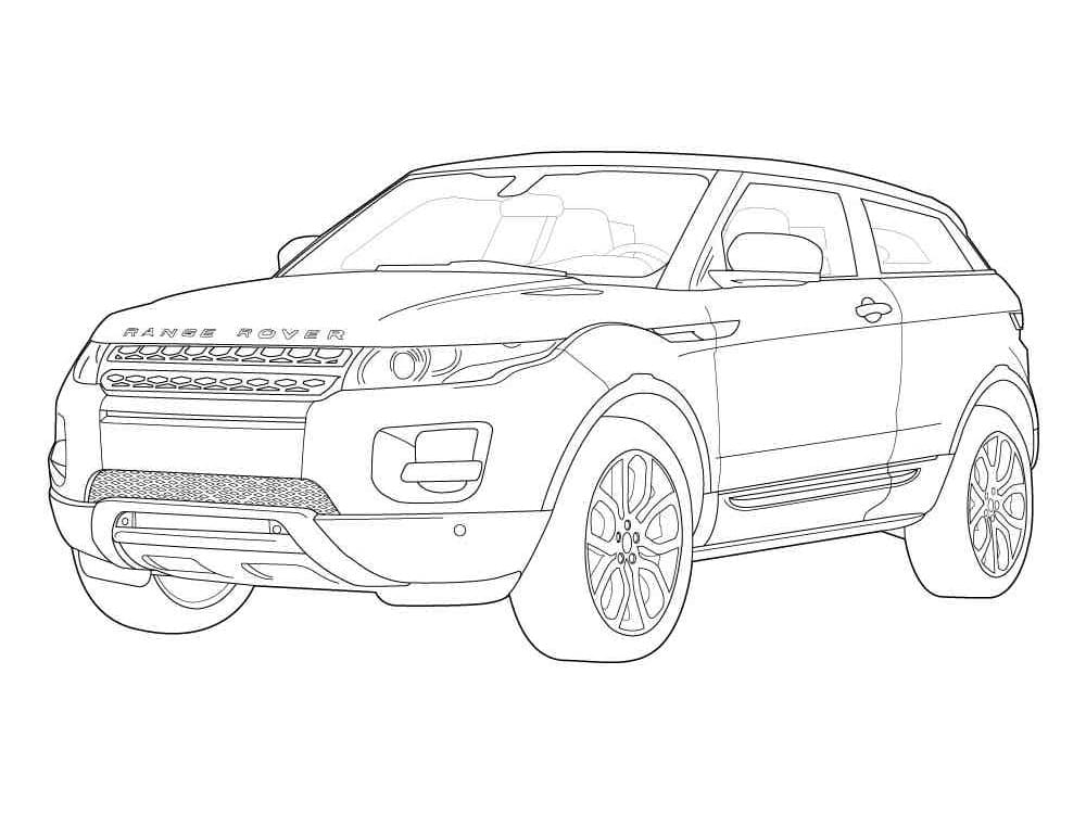 Printable land rover car coloring page