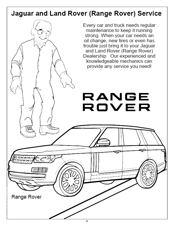 Jaguar landrover really big coloring books