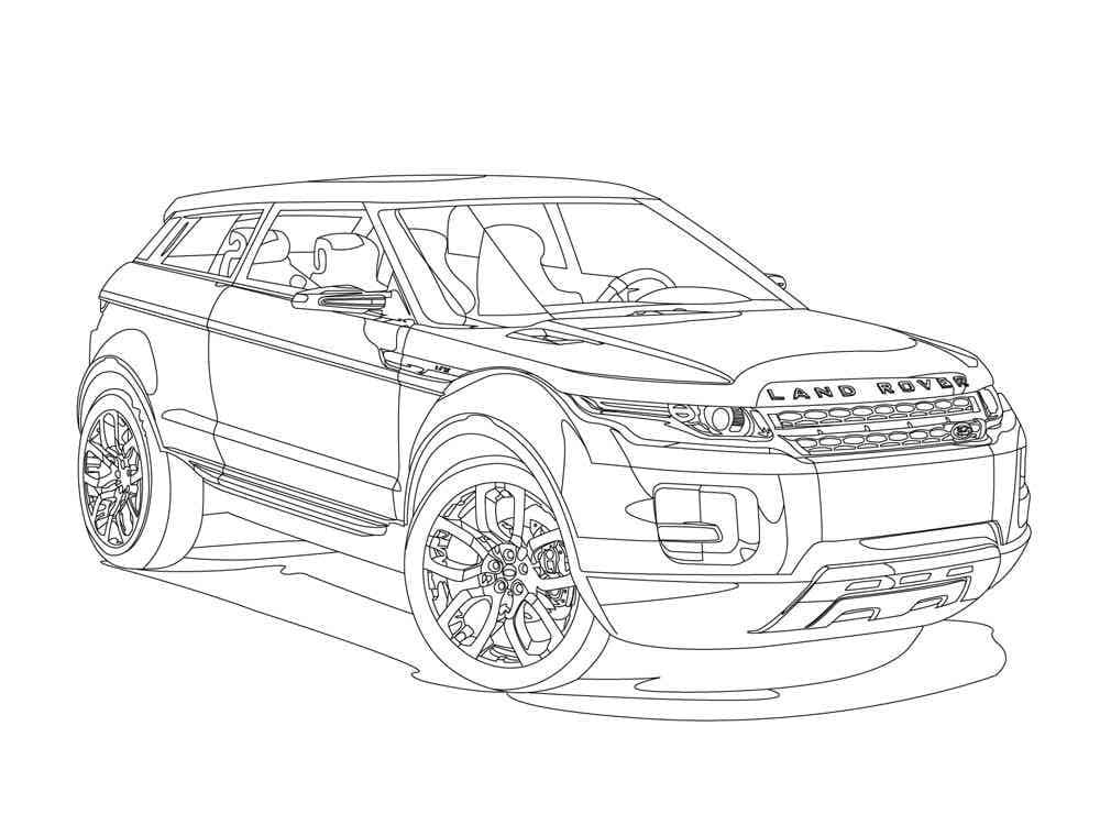 Free land rover coloring page