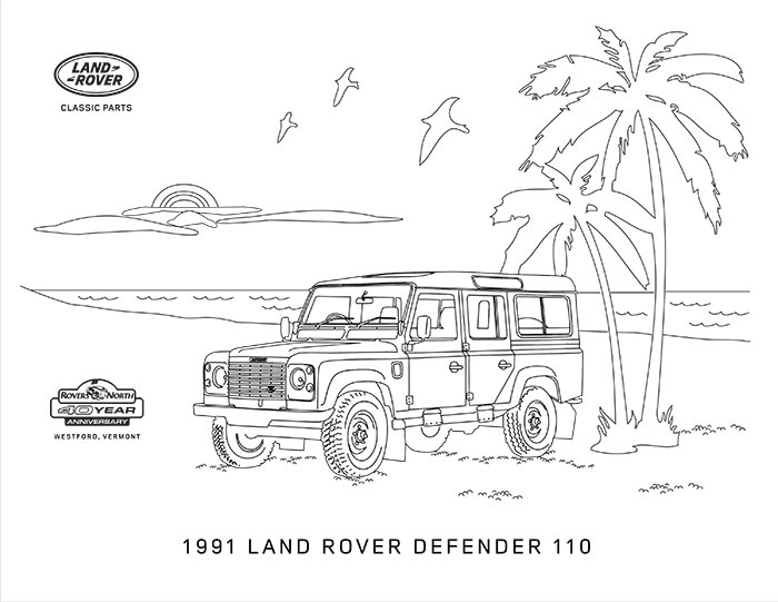 Land rover coloring book rovers north