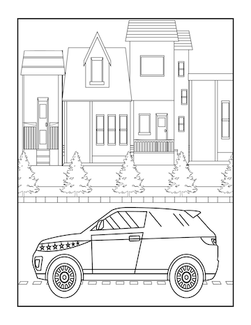 Premium vector vehicles car coloring page vector