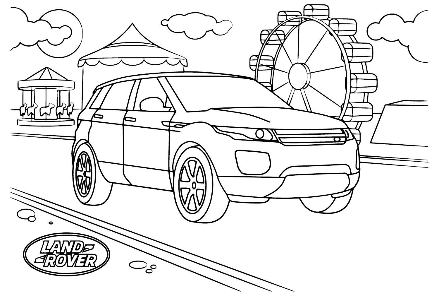 Land rover range rover evoque coloring page