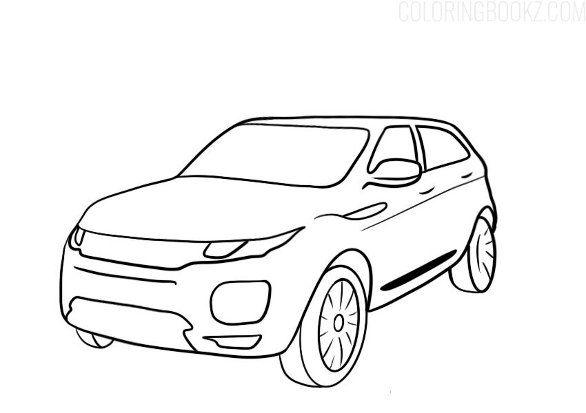 Range rover evoque coloring page