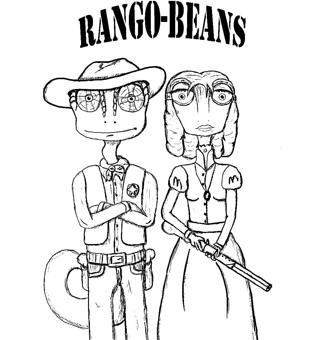 Rango and beans coloring page