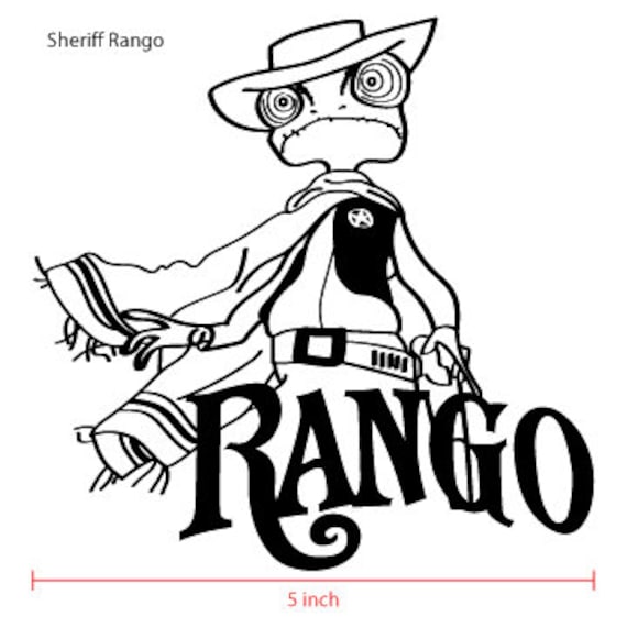 Rango stickers permanent vinyl stickers black or white