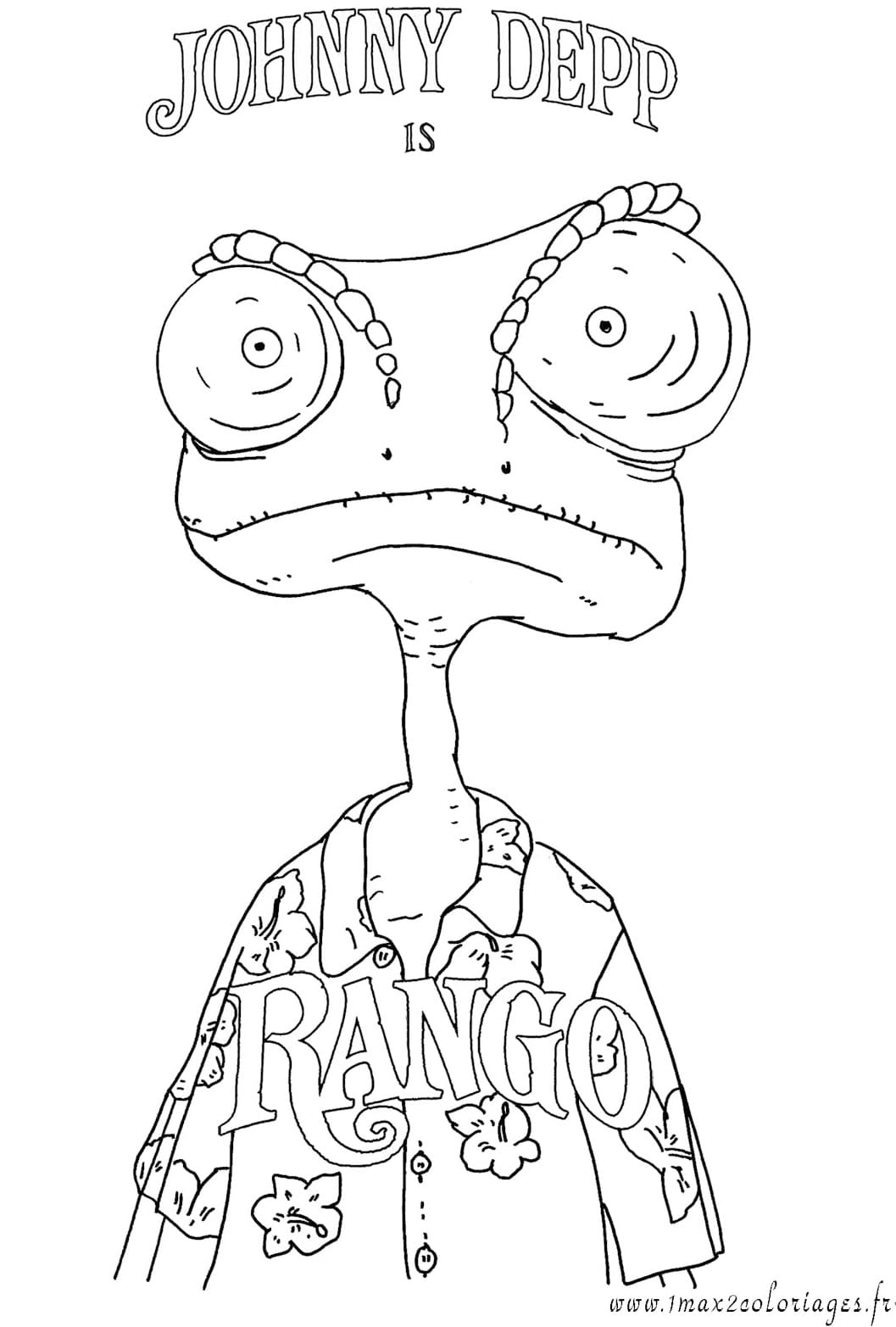 Rango cartoon coloring page