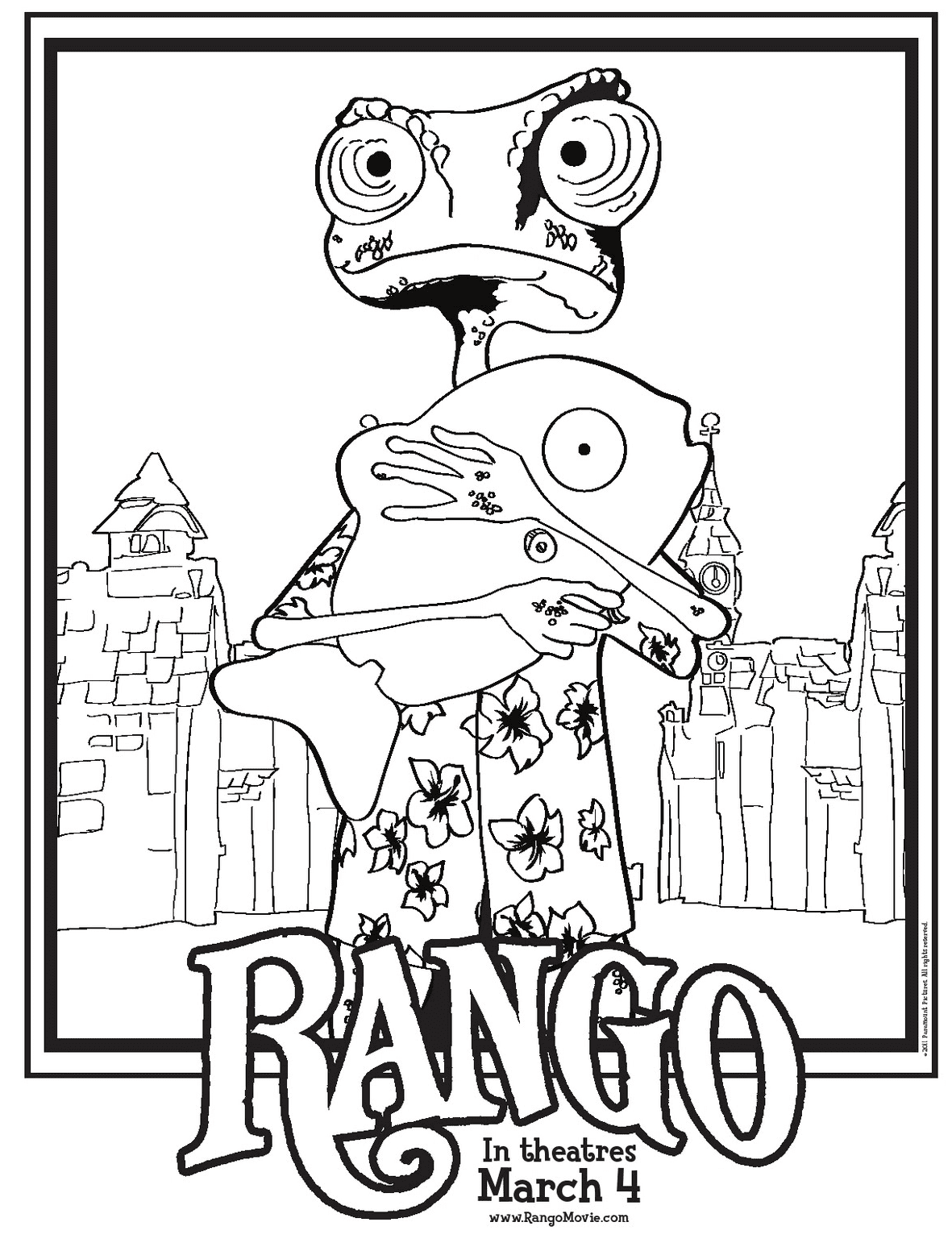 Rango coloring pages printable for free download