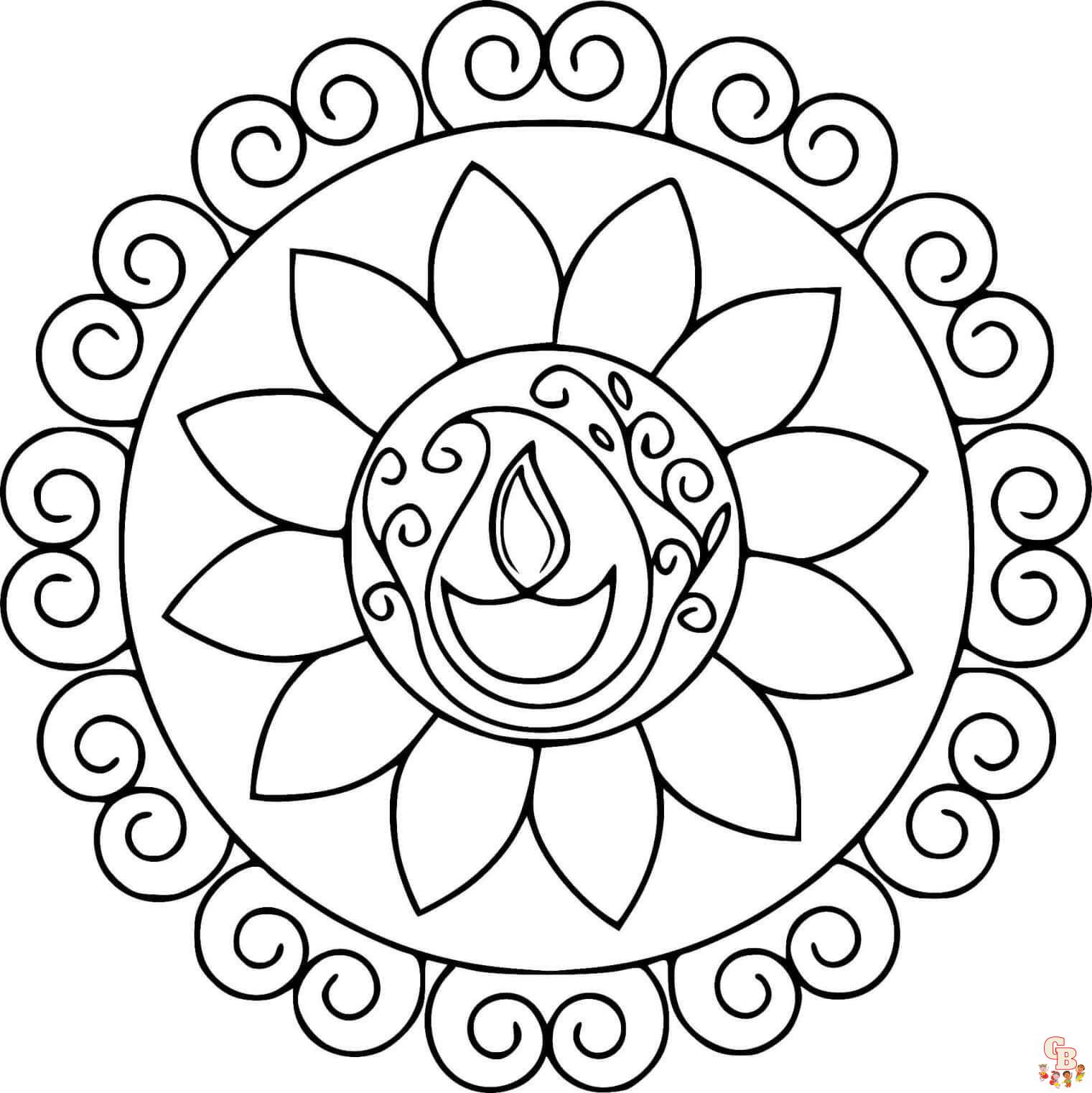 Explore the world of rangoli coloring pages with