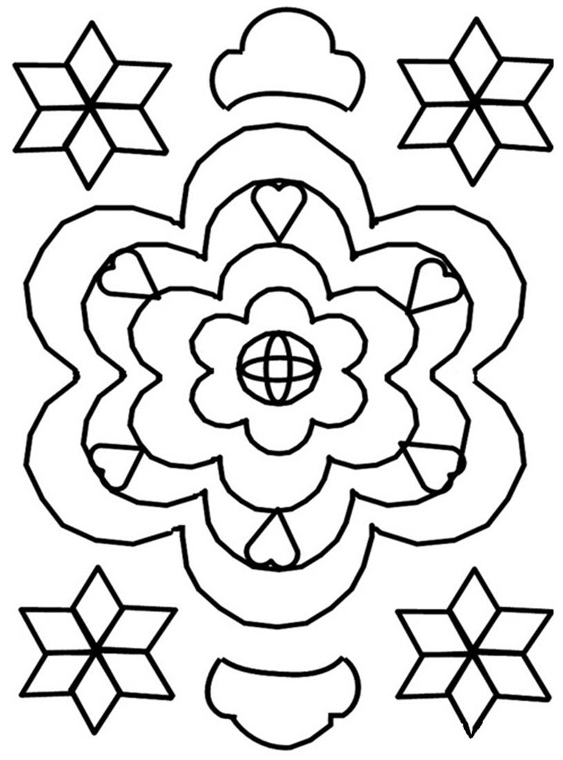 Free printable rangoli coloring pages for kids