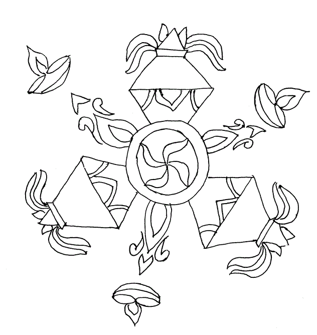 Diwali rangoli coloring page