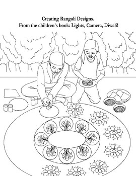 Creating rangoli diwali coloring page by the social edge tpt