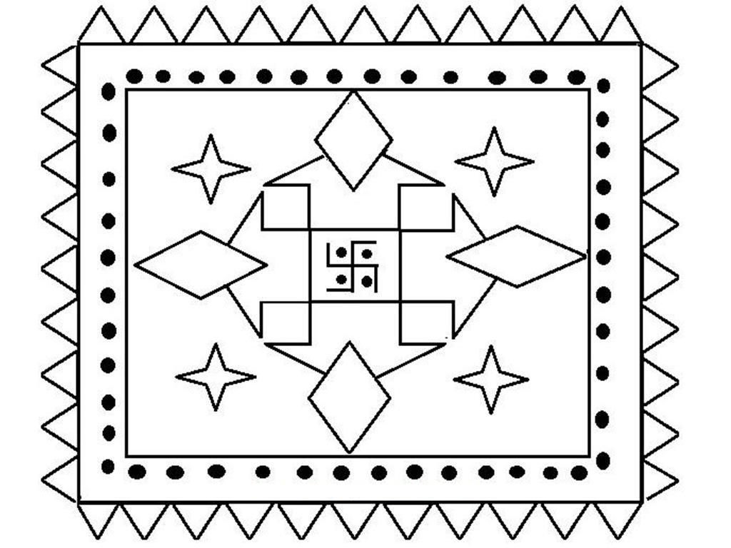 Free printable rangoli coloring pages for kids