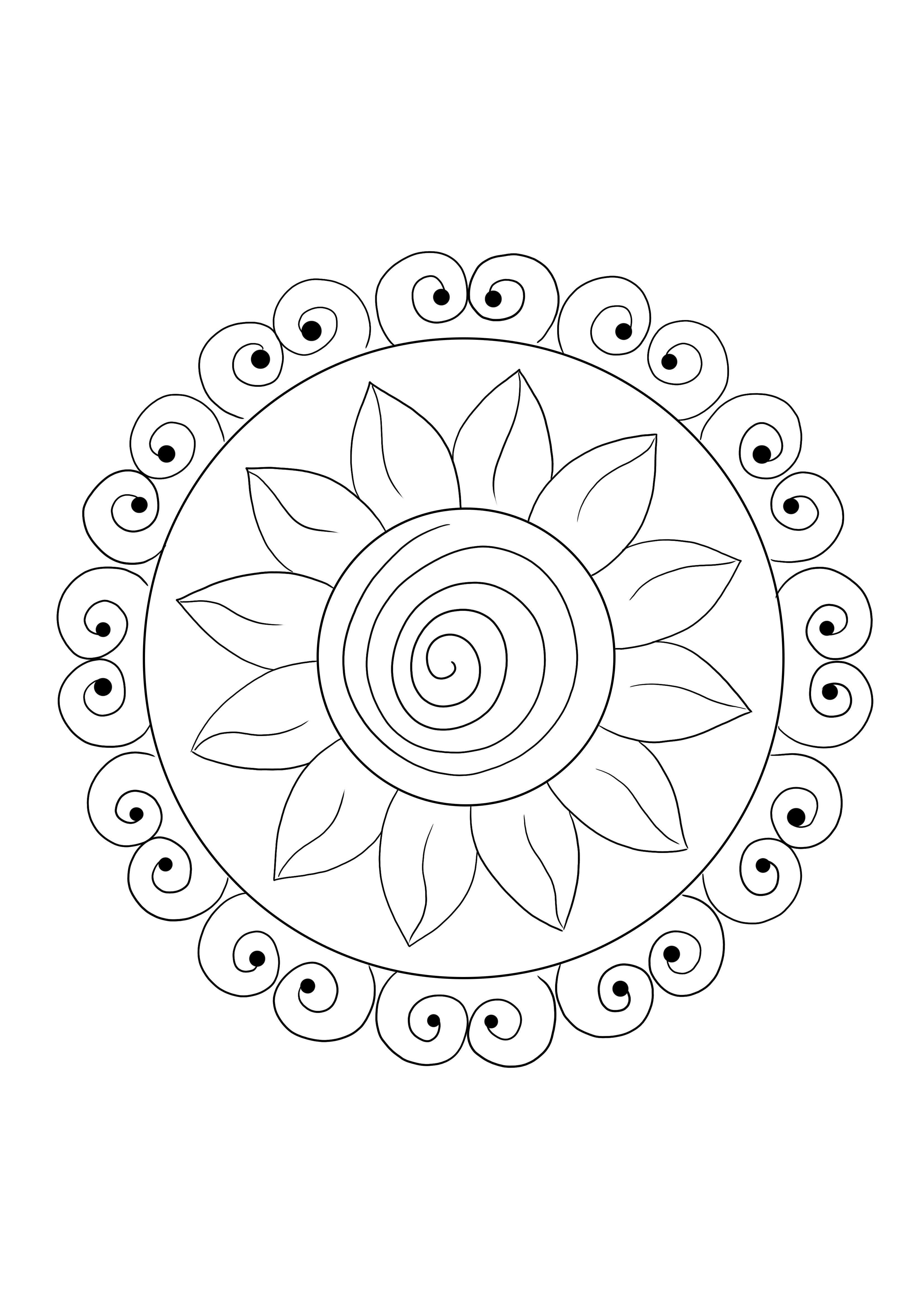 Easy and free coloring of diwali rangoli to learn about arts and culture