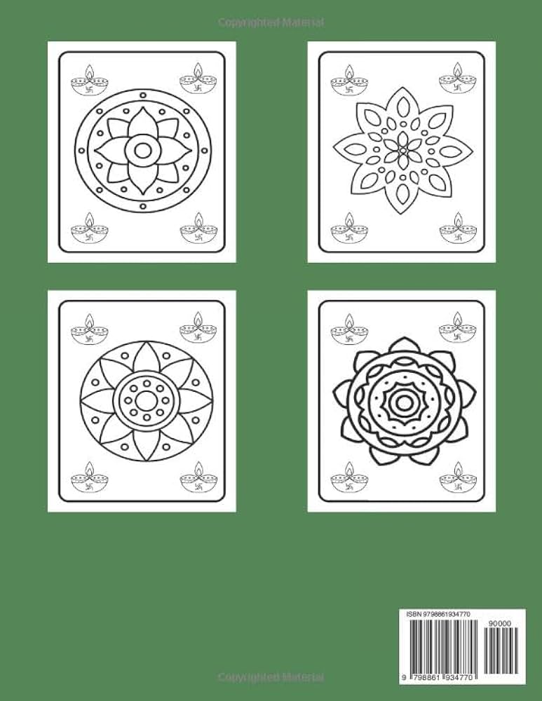 Diwali rangoli coloring book easy diwali rangoli designs coloring page sheets to color for teens and adultsholiday activities diwali gifts for kids ahuja mukta books