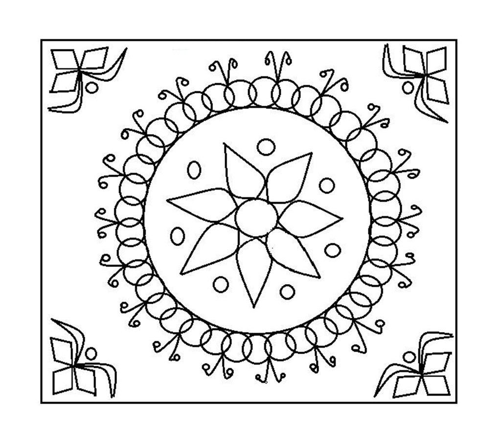 Rangoli coloring pages