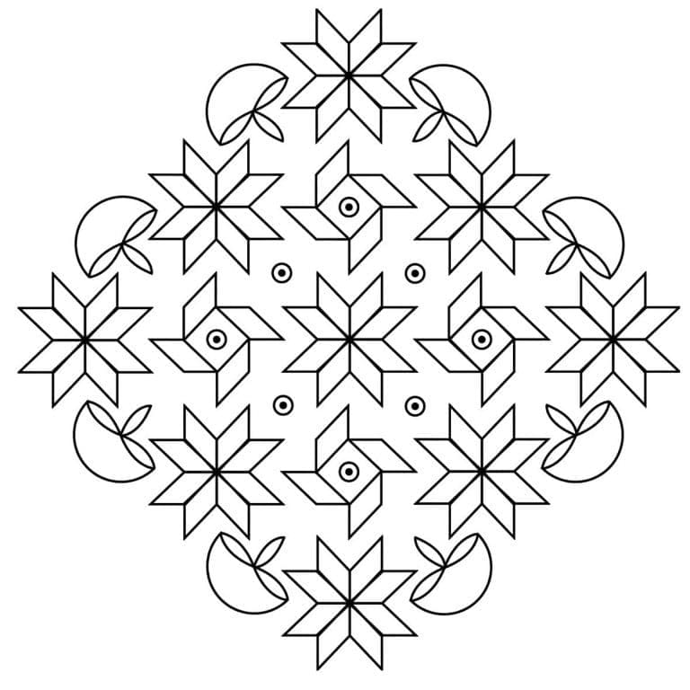 Nice rangoli coloring page