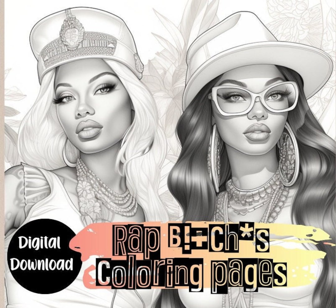 Rap bches adult coloring pages female heroines colorful queens celebrating female rappers