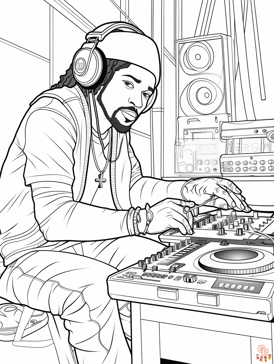 Printable rapper coloring pages free for kids and adults