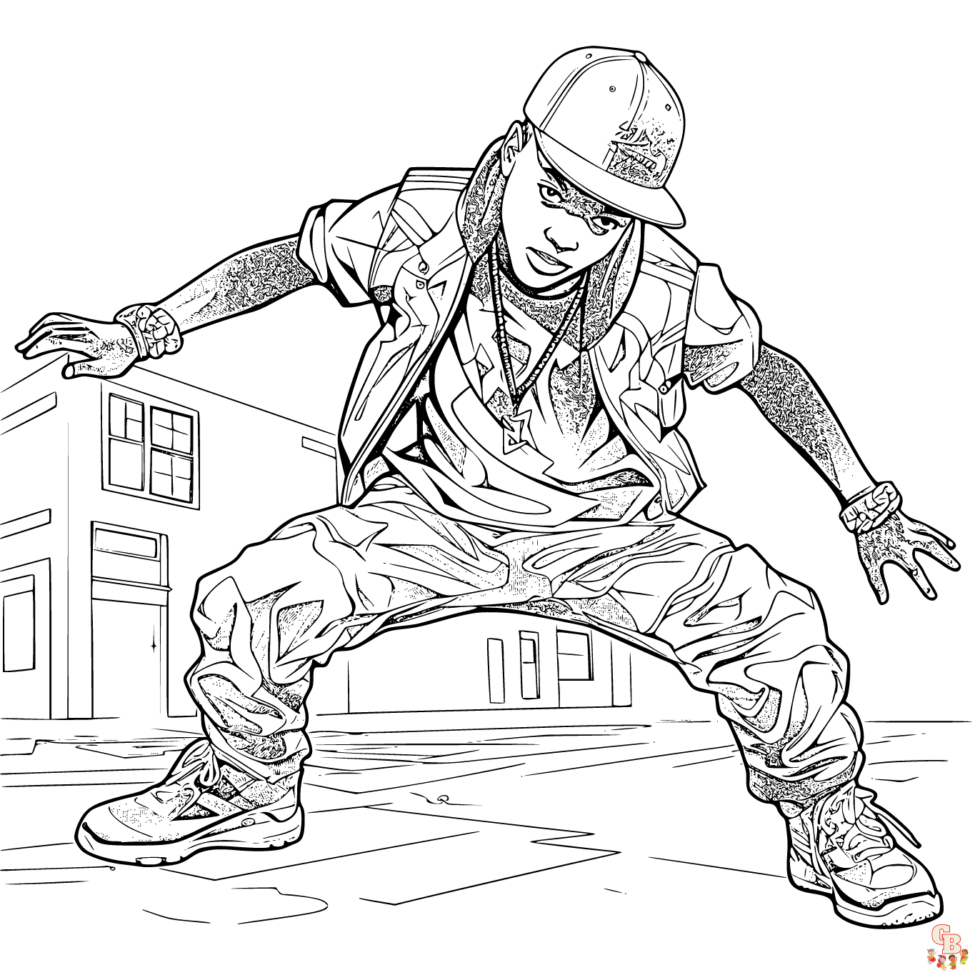 Printable hip hop coloring pages for kids and adults