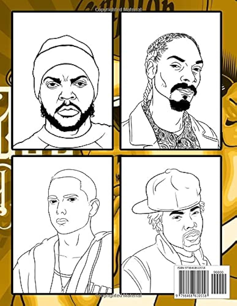 Gangsta rap coloring book amazing gift for all ages and fans with high quality imageâ giant great pages with premium quality images granados ane books