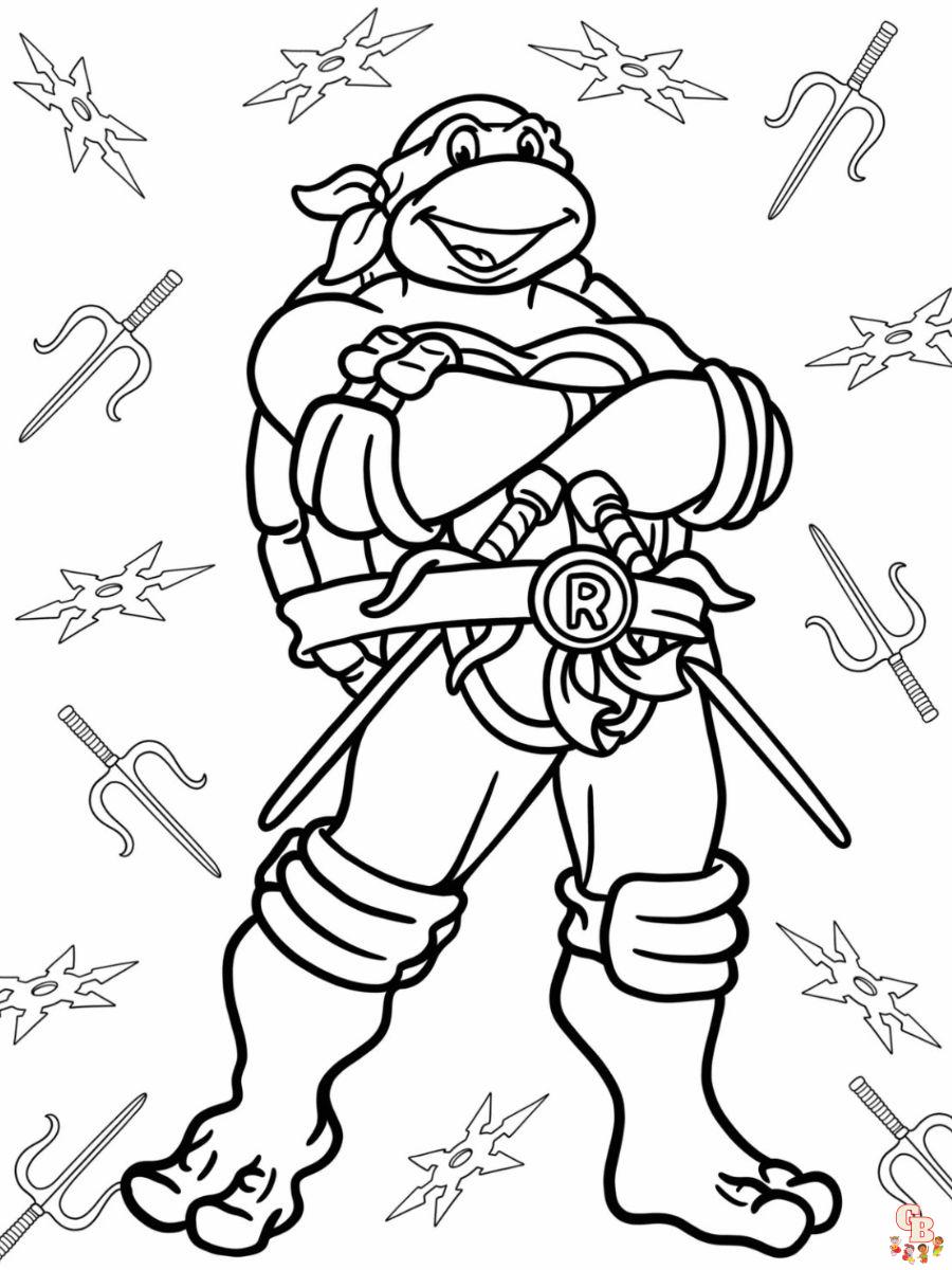 These ninja turtles coloring pages for kids