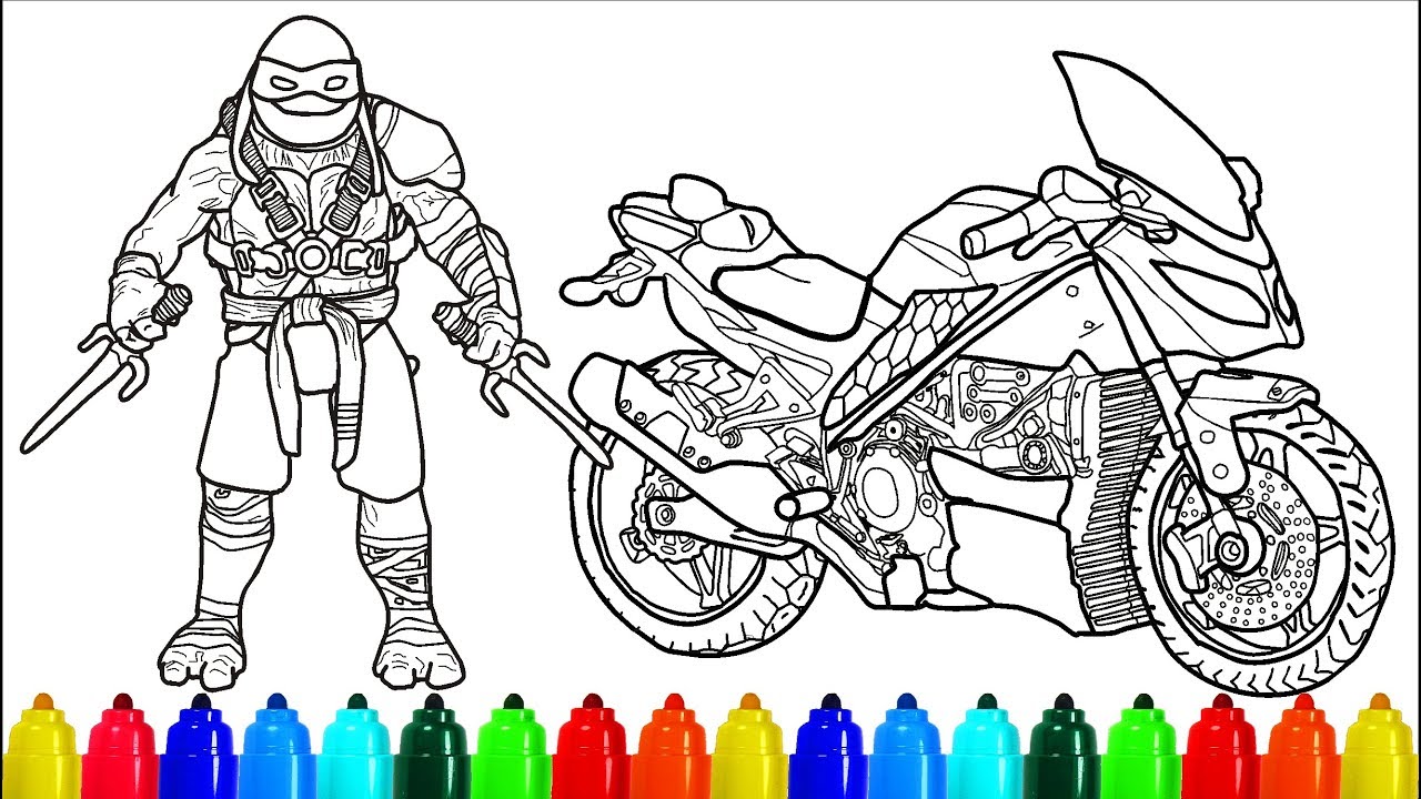 Tmnt motorcycle raphael coloring pages colouring pages for kids ninja turtles