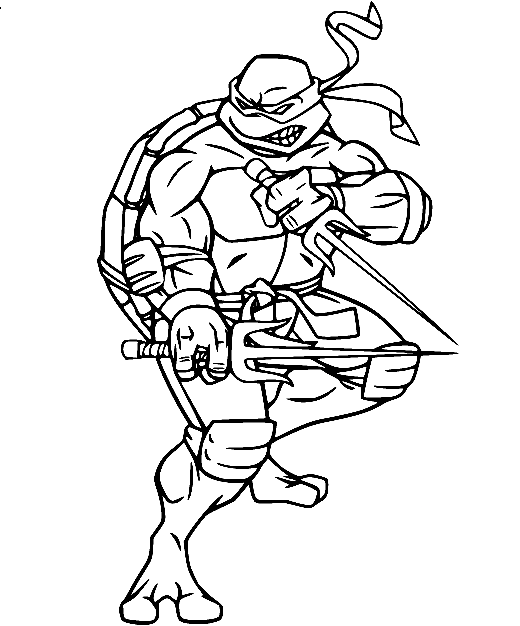 Raphael ninja turtle coloring page