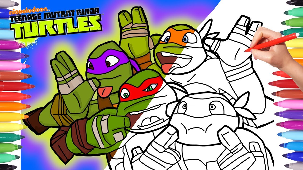Ninja turtles coloring pages how to draw tnt ichelangelo donatello leonardo raphael coloring