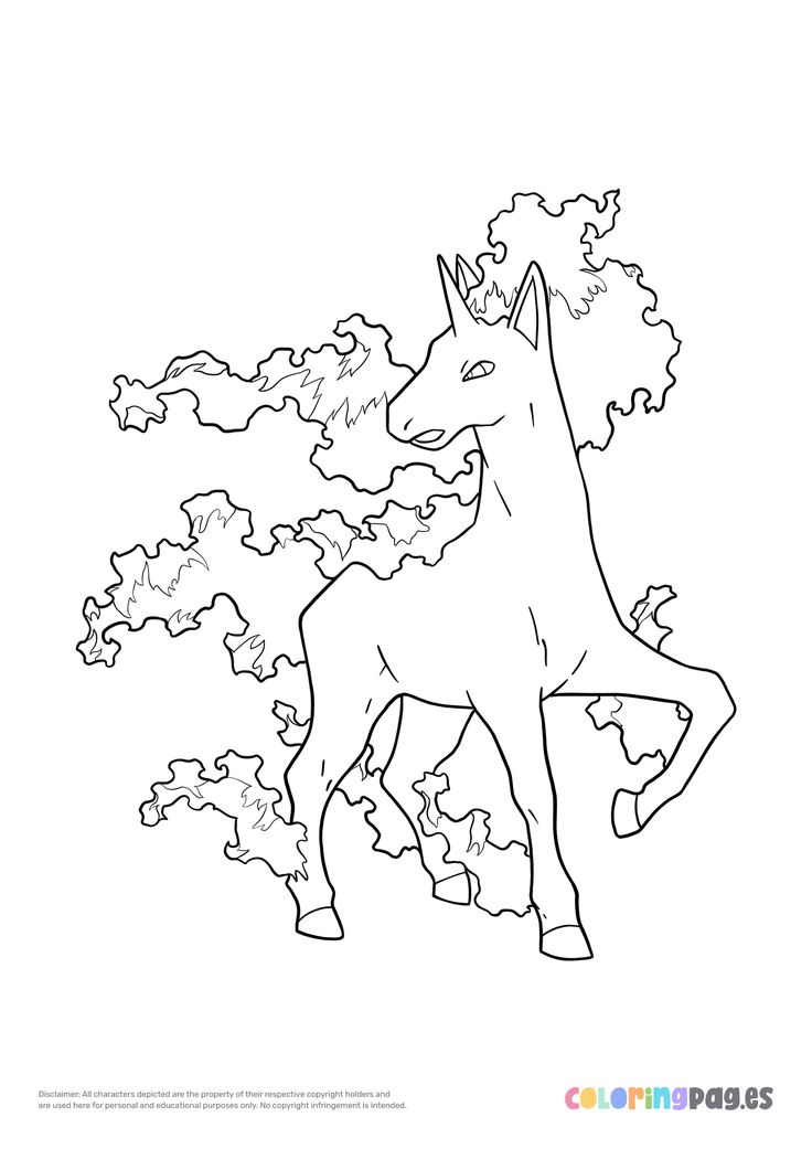 Pokãmon rapidash coloring page pokemon coloring pages coloring pages pokemon coloring