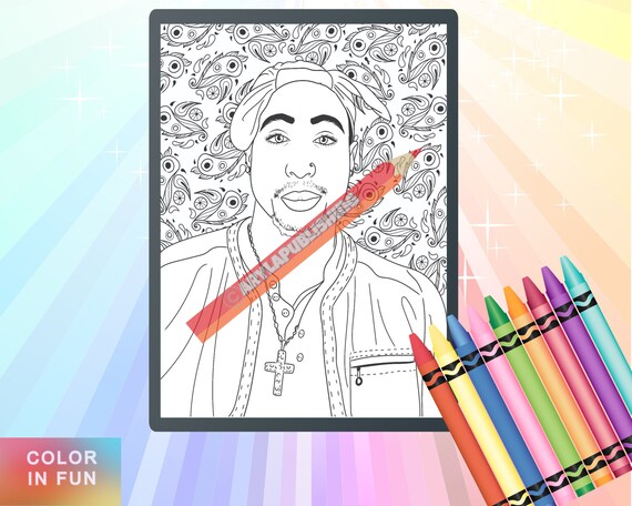 Black rappers coloring page printable colouring page adult color sheet instant download x