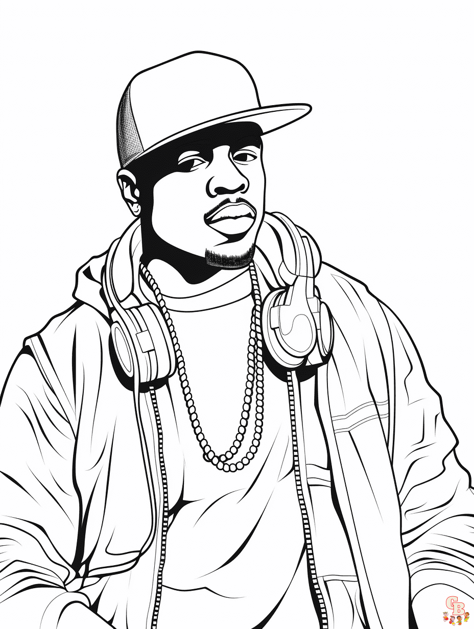 Printable rapper coloring pages free for kids and adults