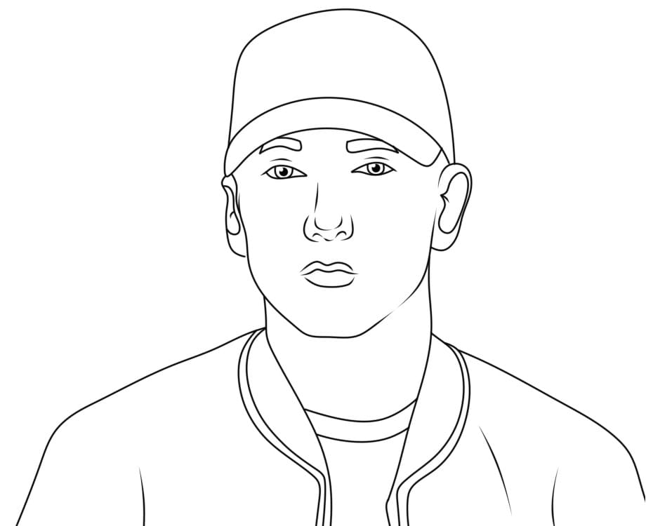 Rapper eminem coloring page