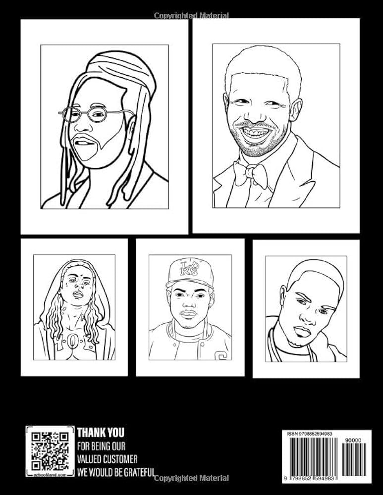 Hip hop coloring book favorite rap stars coloring pages for grown ups stress relieving gift idea for music fans fleming isaiah libros