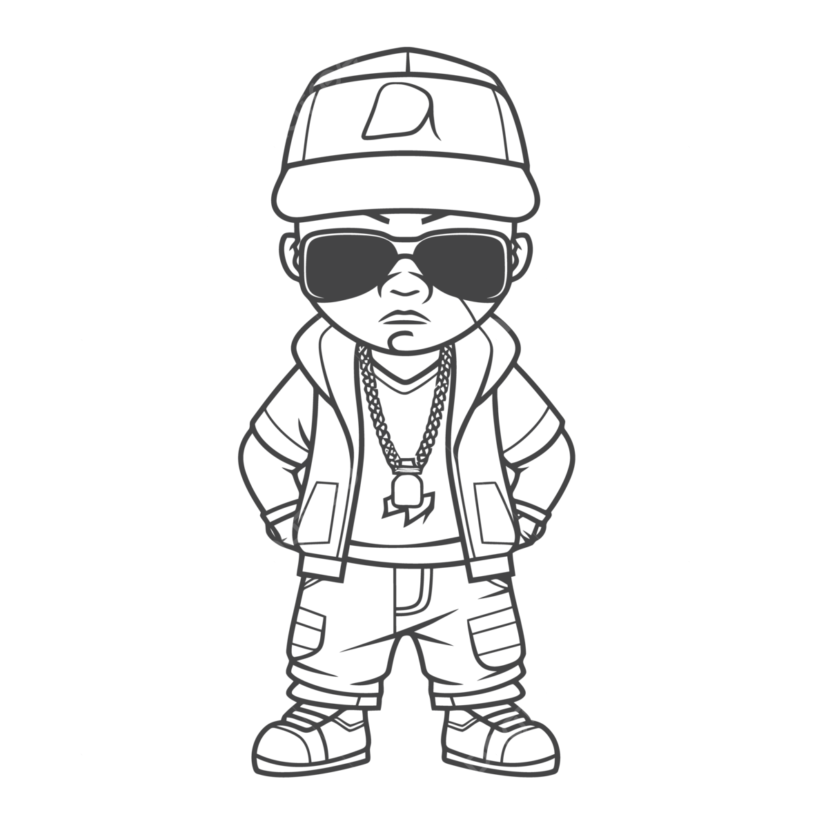 Cute young rapper coloring page outline sketch drawing vector wing drawing ring drawing color drawing png and vector with transparent background for free download