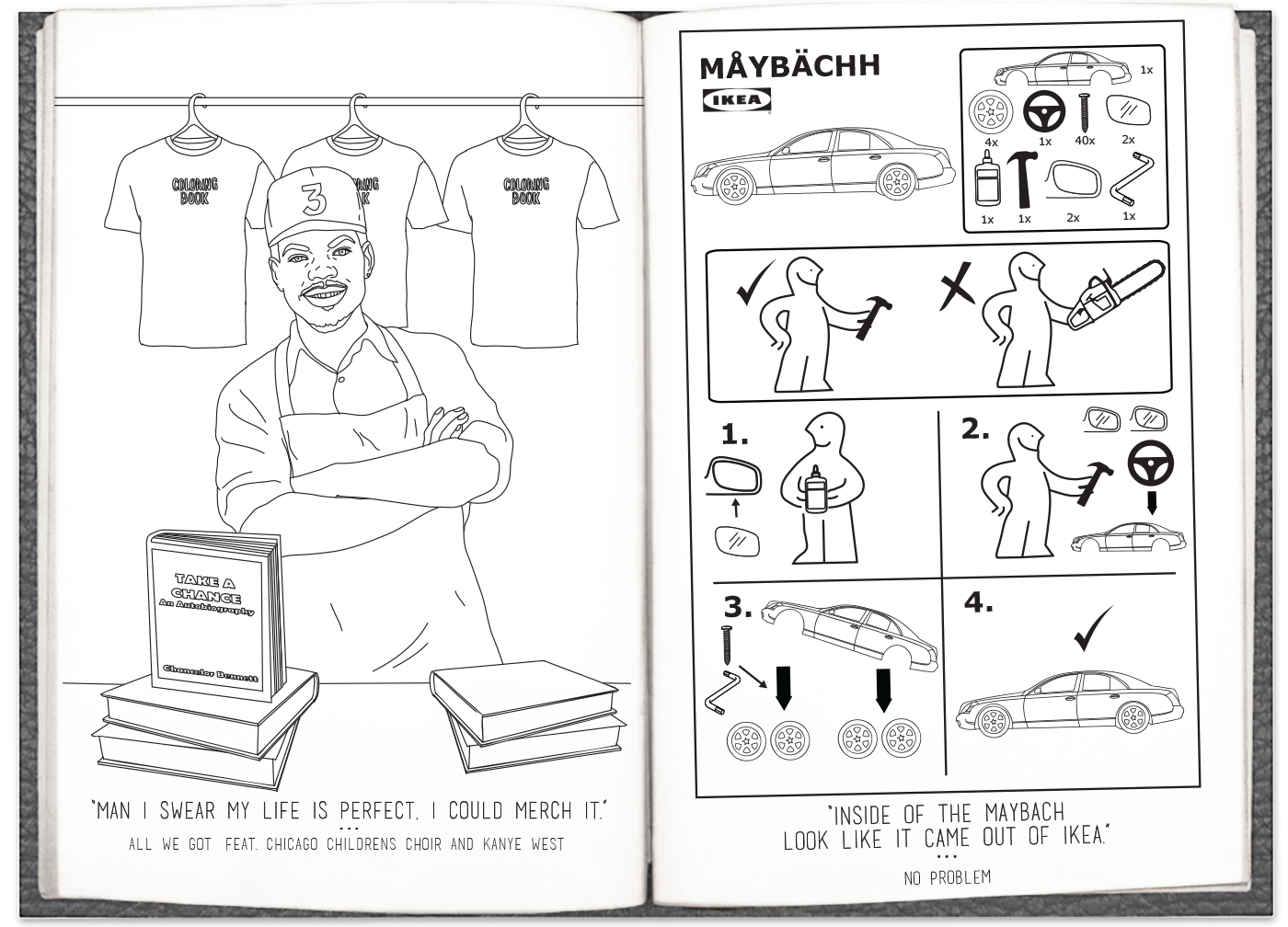 Heres very literally a chance the rapper coloring book for you to color in the interns