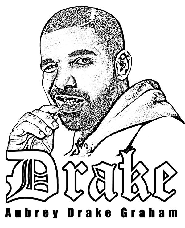 Inspiring coloring page featuring aubrey drake graham