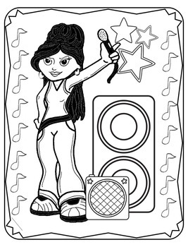 Music coloring sheets